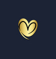 love heart valentine gold logo vector image vector image