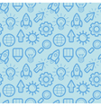 seamless pattern with icons and signs in outline s vector image vector image