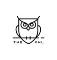 icon or owl logo in thin line style vector image
