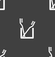 toothbrush icon sign seamless pattern on a gray vector image