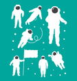 astronaut in outer space white silhouettes vector image vector image