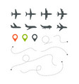 plane route flight directionally striped lines vector image