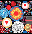 bright seamless pattern of different round vector image vector image