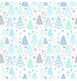 christmas pattern with colorful fir-trees vector image vector image
