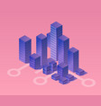 isometric ultraviolet city vector image vector image