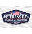 logo for veterans day vector image vector image