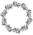 round wreath of rowan branches and berries vector image vector image