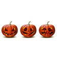 set halloween pumpkins in with different vector image