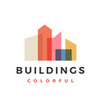 building city skyline colorful overlay logo icon vector image