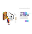 video conference landing people on computer vector image