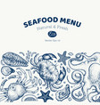 seafood and fish design template hand drawn food vector image