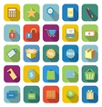 shopping color icons with long shadow vector image