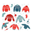 winter and christmas ugly and cute sweaters vector image vector image