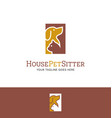 dog and cat logo design for pet services business vector image