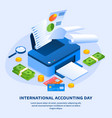 work printer accounting day concept background vector image