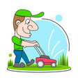 a gardener wearing hat and overalls vector image