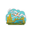 airport terminal building with airplane vector image
