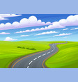 asphalt highway on landscape background road vector image