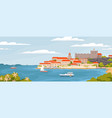 beautiful european town on summer sea coast vector image