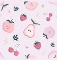 cartoon seamless pattern in pastel pink summer vector image