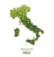 green leaf map of italy a forest vector image vector image