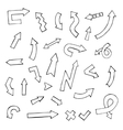 hand drawn arrow set vector image vector image