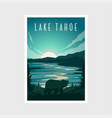 lake tahoe scenery poster design vector image