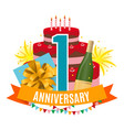 template 1 year anniversary congratulations vector image