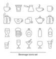 beverage icons set icons set vector image