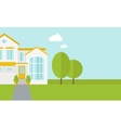big house with trees vector image