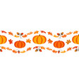 autumn fall crop seamless border pattern vector image