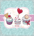 card with a cupcake vector image vector image