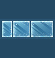 frozen glass frames with snowflakes winter window vector image vector image