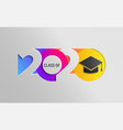 happy class 2020 graduation colour banner vector image
