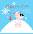 new year greeting card with piglet vector image vector image