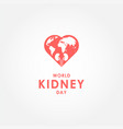 world kidney day design for banner or background vector image