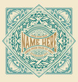 antique label with floral details vector image vector image