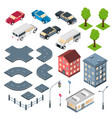 city elements isometric set vector image
