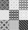 9 retro seamless ornaments vector image
