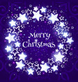 christmas wreath on purple background circle vector image