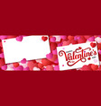 design banner with lettering happy valentine s day vector image vector image