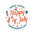vintage 4th july design in retro style vector image