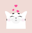 cartoon cat drawing cute funny beast on a card vector image