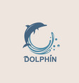 jumping dolphin emblem vector image