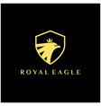 luxury royal eagle logo eagle shield with crown vector image
