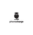 phone charge logo design concept vector image