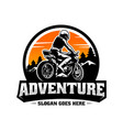 biker riding motorcycle logo vector image