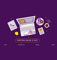 flat design baner template for online shopping vector image