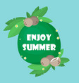 palm leaves frame for your text flat style vector image