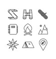 various adventure thin line icon design vector image vector image